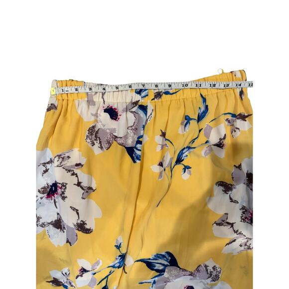 City Triangles Women’s Yellow Floral Maxi Skirt Medium Elastic Waist Lined - Picture 6 of 9